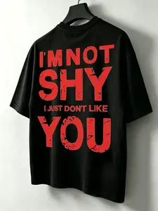 Men's Dark High Street Rhinestone Collar Short Sleeve T-Shirt, Distressed Crack Letter Print, Slim Fit Casual Top for Daily Wear