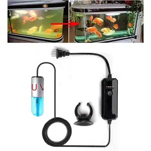 Aquarium UVC Clean Light Algae Clear Green Bloom Clean Fish Tank UVC Water Clean Lamp for Sump Pond Filter Tank (3W with Timer)
