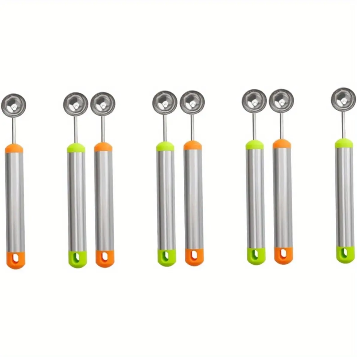 8 Pcs Watermelon Scooper Stainless Steel Spoon Stainless Spoons Metal Watermelon Spoon Melon Baller Scoop Melon Ball Maker Ice Baller Scoop Dessert Spoon Ice Cream Scoop Fruit Puck Spoons Set