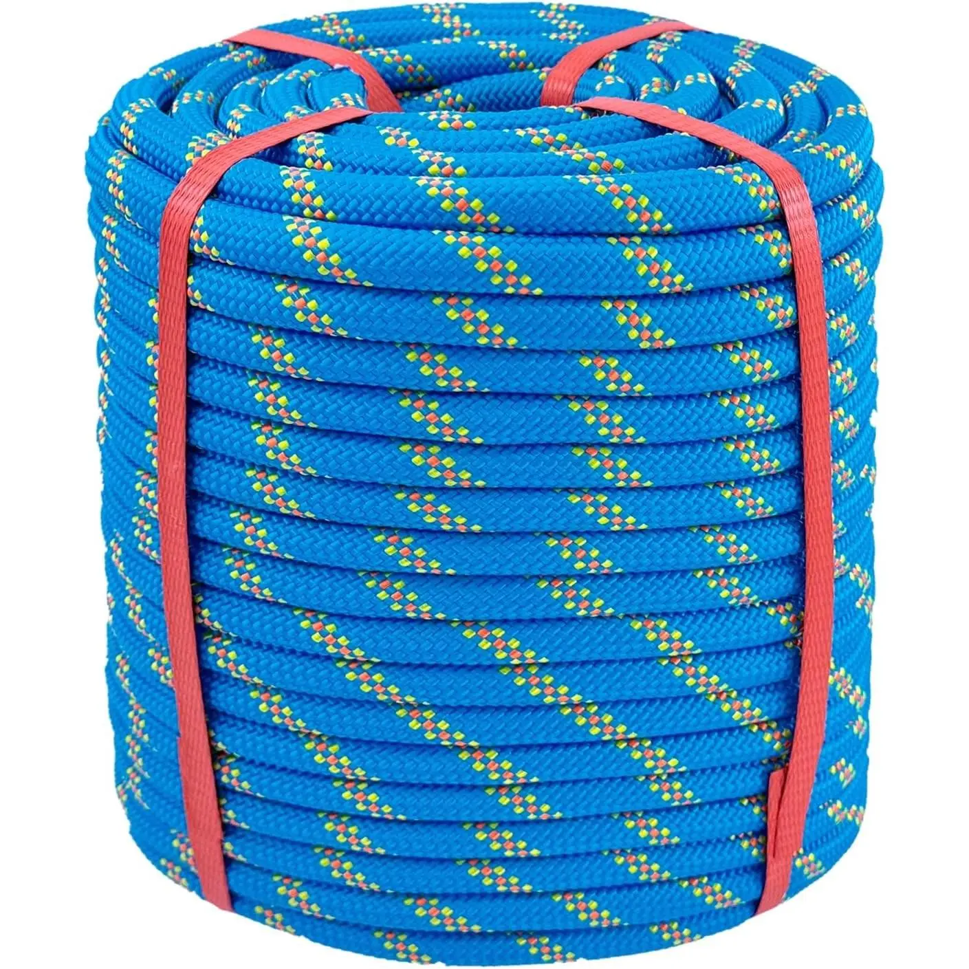 1/2 in x 150 Ft Heavy Duty Arborist Rigging Bull Rope, Polyester Static Line for Tree Pulling & Felling - High Strength Blue Rope for Climbing