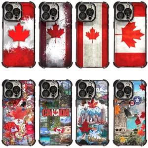 Canada National Flag Red Maple Leaf Patriotic Cultural Travel Collage Print Phone Case for iPhone 17/16/15/14/13/12/11 Pro Max/Pro/Plus & Samsung S23/S24/S25/S26 Ultra/Plus,Perfect for Canadian Expats Patriotic Travel Souvenir Birthday Holiday Gifts