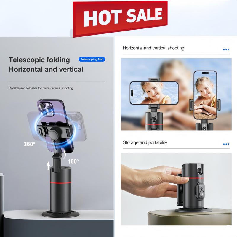 Desktop Selfie Stick Gimbal Camera Stabilizer with AI Face Recognition, 360° Adjustable Selfie Stick with Tripod, Phone Tripod Stand for Live Streaming #TOP PICKS