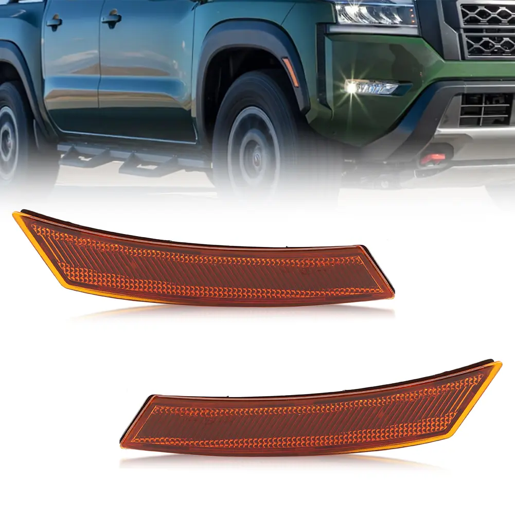 2PCS Front Corner Side Marker Light ender Light Reflector Light  Cover For 2022 2023 2024+ Nissan Frontier No Bulb/Socket