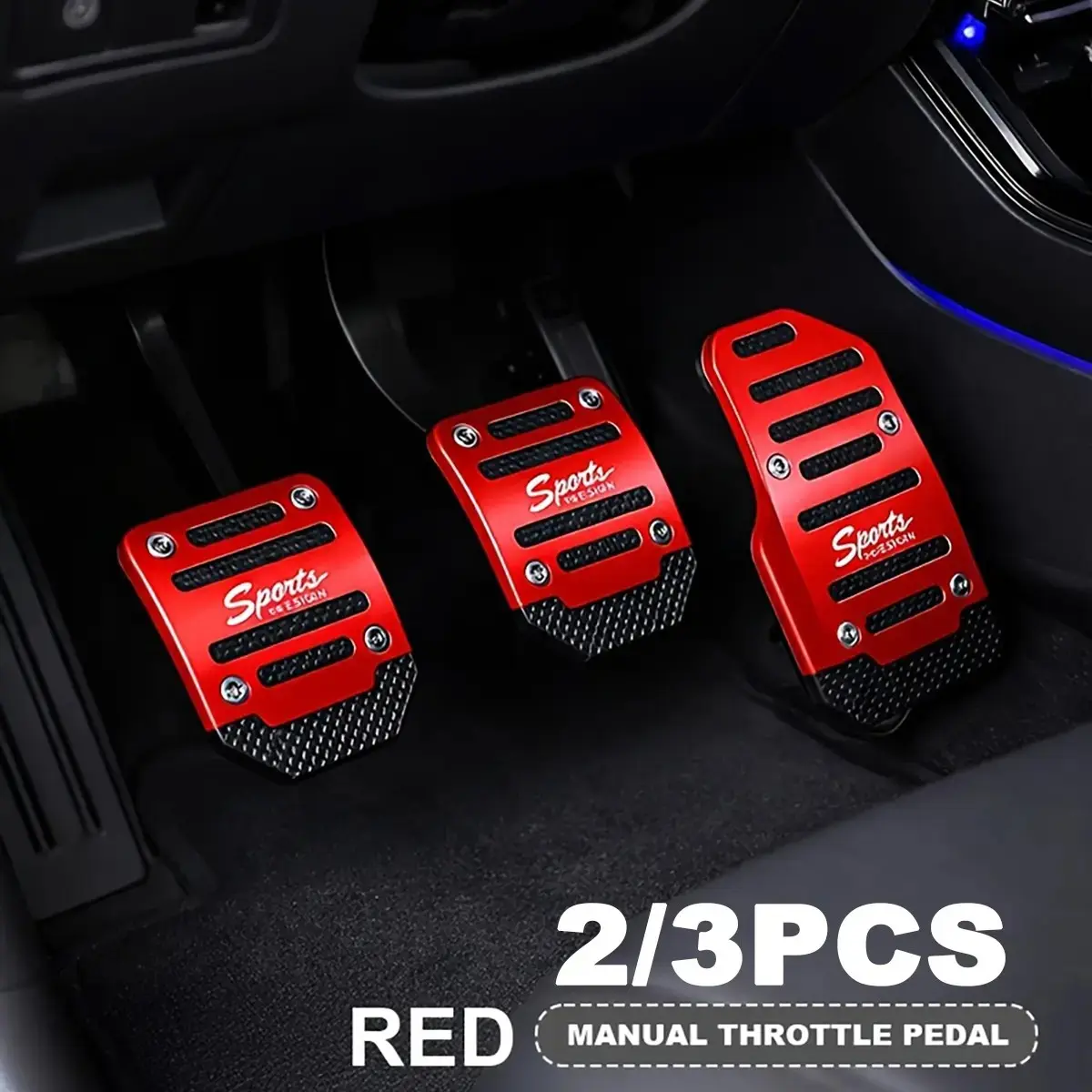 🚗 Sporty Grip Car Pedal Covers｜Aluminum Alloy Anti-Slip Accelerator Brake Pedals for Manual Transmission, Car Interior Upgrade, Car Accessories
