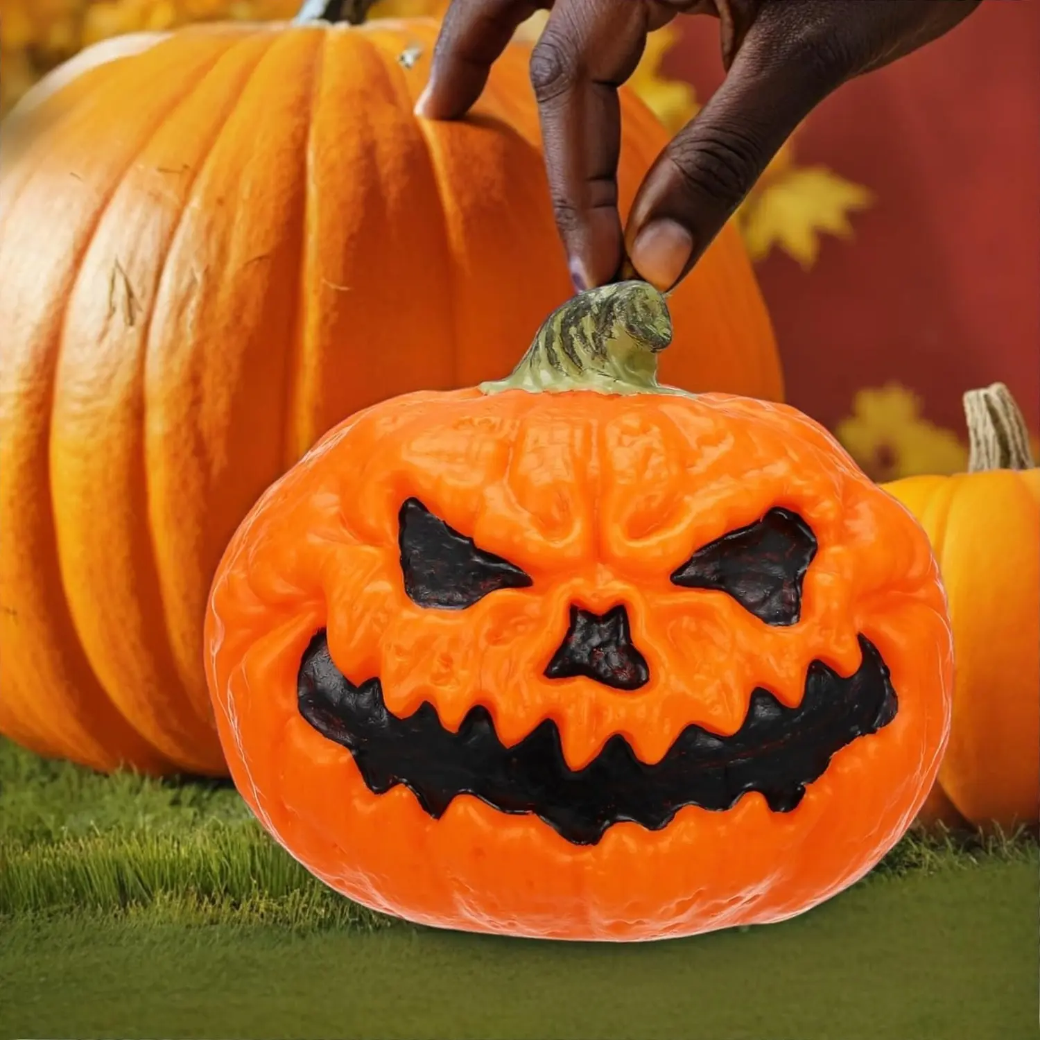 Led Halloween Pumpkin Decor Battery Operated Lighted Jack o Lantern for Outdoor/Indoor Festive Glow Waterproof Plastic Small Jacko Lantern