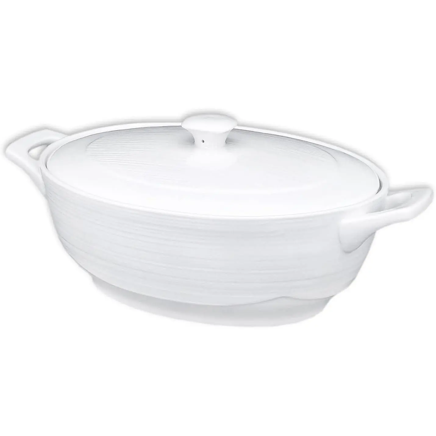 1.9 Quart 9" x 6.5" Oval French White Ceramic Casserole Dish with Lids & Handles, 12.1IN Baking Dish Soup Tureen for Casseroles Lasagna, Microwave Oven Safe Cookware