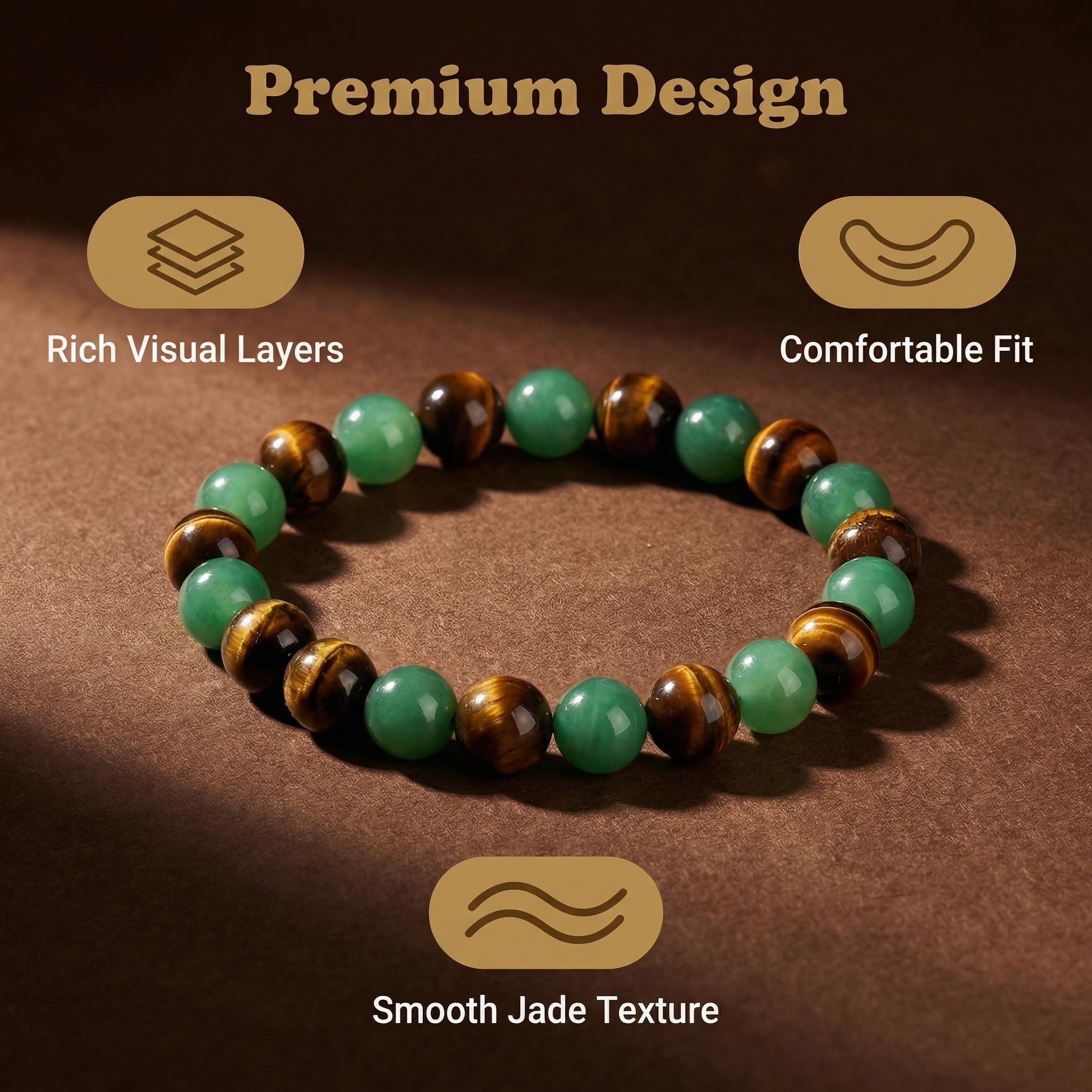 Jade Bracelet & Beaded Protection Bracelets |   Bracelet for Men Women |   Bracelet Stack Essential |   Matching Couple Bracelets |   Couples Freak Gifts |   Men Accessories Tiger Eye Stone Crystal
