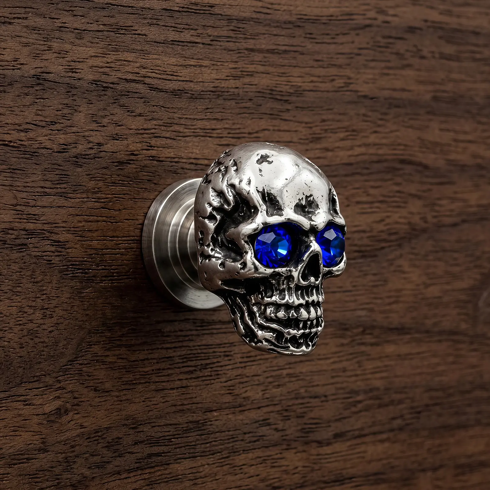 6-Piece Blue Eye Skull Drawer Handles, Home Decor for Bedroom & Study, Halloween Gift, Fashionable Youth Accessories