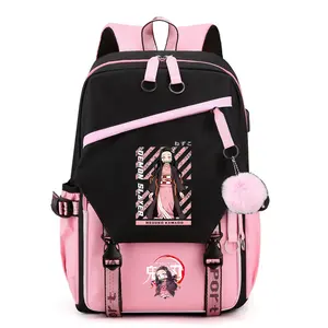 Demon Slayer Nezuko Kamado Backpack Large Capacity School Bookbag for Kids Teens