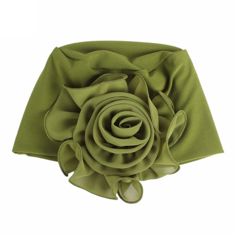 Double Layer Big Flower Turban Hat, Ethnic African Hair Bonnet