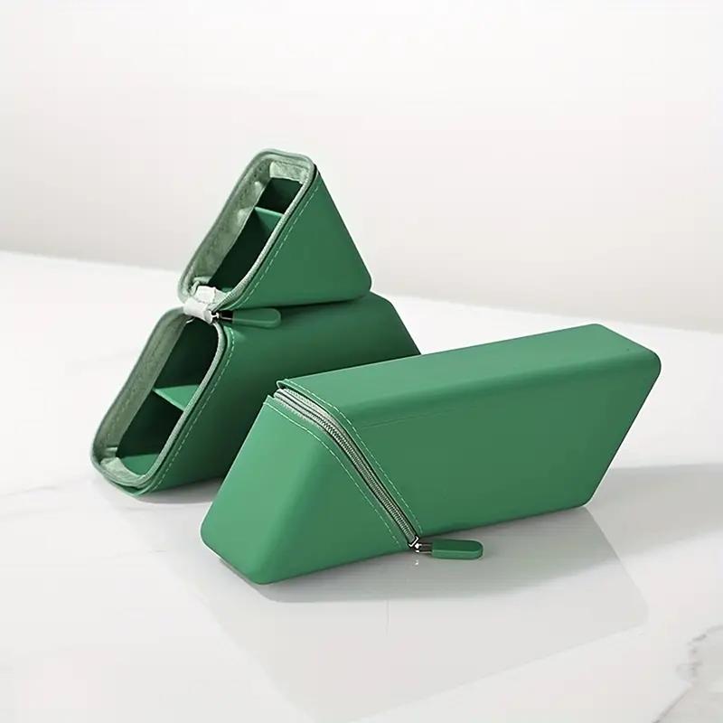 1 fashionable silicone pen holder, foldable large capacity expandable upright pencil case for desktop office and study, portable and high-quality design, suitable for birthday gifts, learning rewards, or Teacher's Day students and office use Pencil Bag