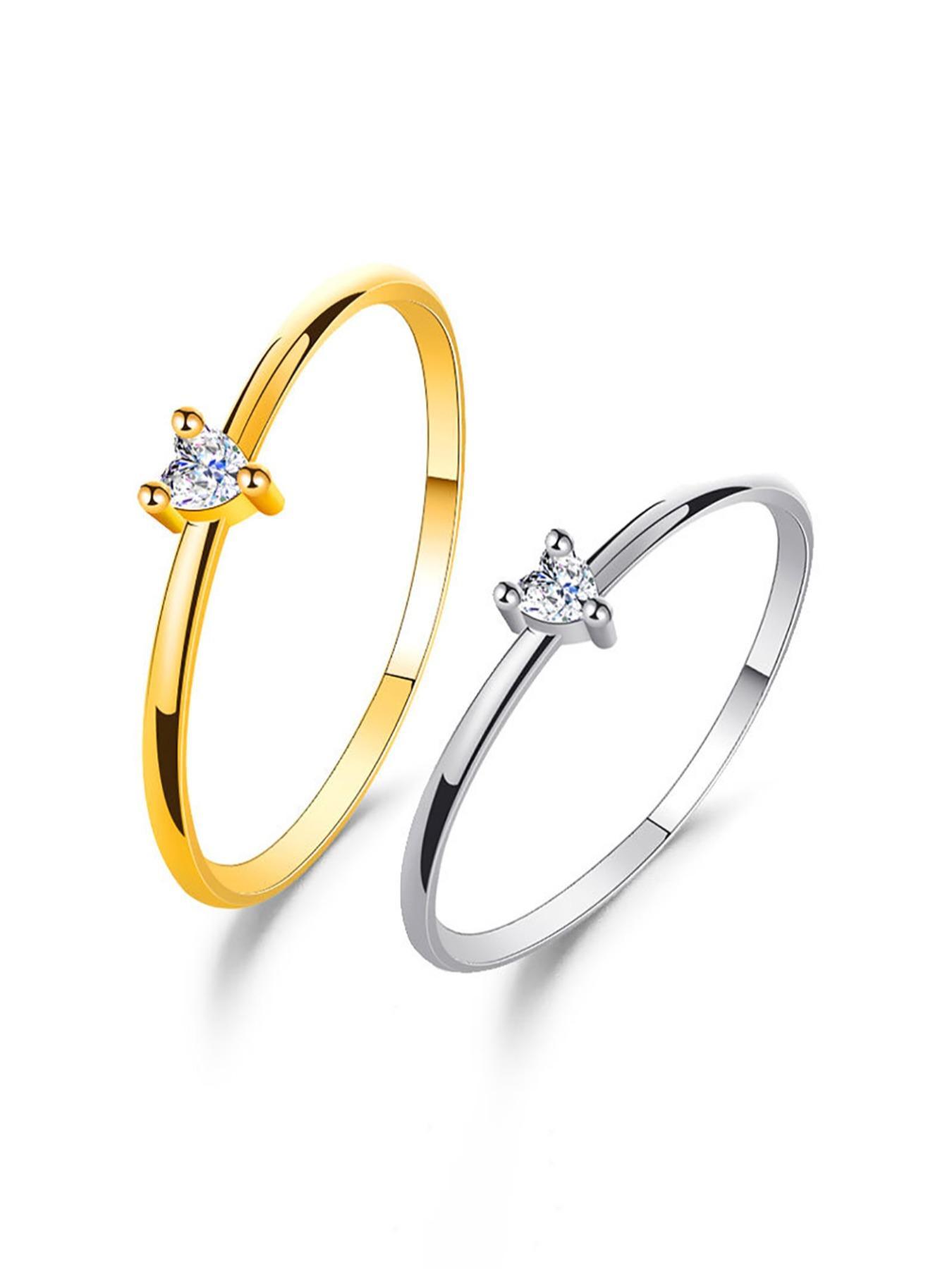 S925 Sterling Silver Heart Shaped Artificial Zirconia Ring, Elegant Compact Ring for Women & Girls, Fashion Promise Ring, Fashion Jewelry for Party, Daily Decor, Trendy All-match & Exquisite Jewelry for Birthday Gift