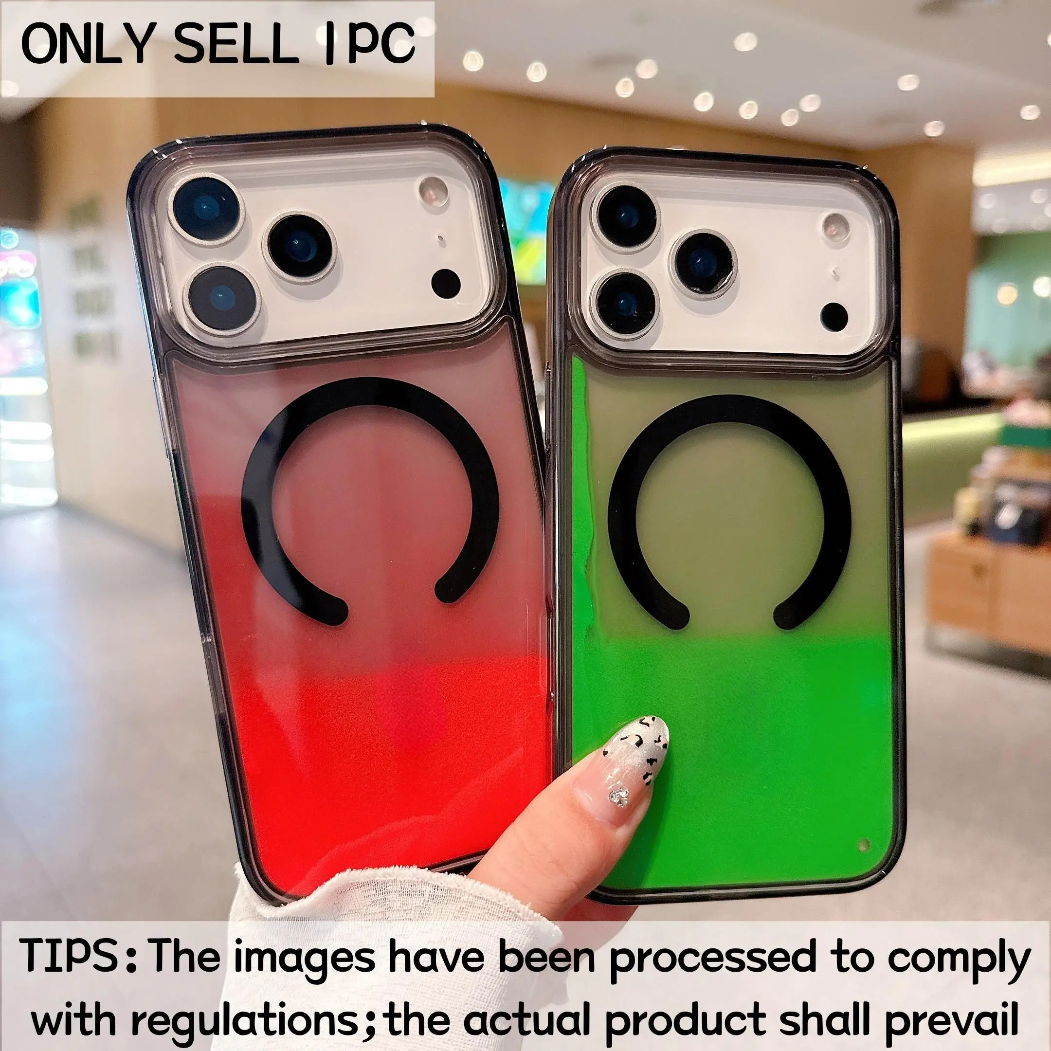 Magnetic Black Shell Glow-in-the-Dark Liquid Glitter Phone Case, Cover, Smartphone Cover, magnetic support for wireless charging, glows in the dark after absorbing light, for iPhone 13/14/15 Pro/Pro Max/Plus, protective case, suitable for daily use