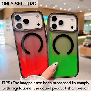 Magnetic Black Shell Glow-in-the-Dark Liquid Glitter Phone Case, magnetic support for wireless charging, glows in the dark after absorbing light, for iPhone 13/14/15/16/17 Pro/Pro Max/Plus, fashionable protective case, unique design suitable for daily use