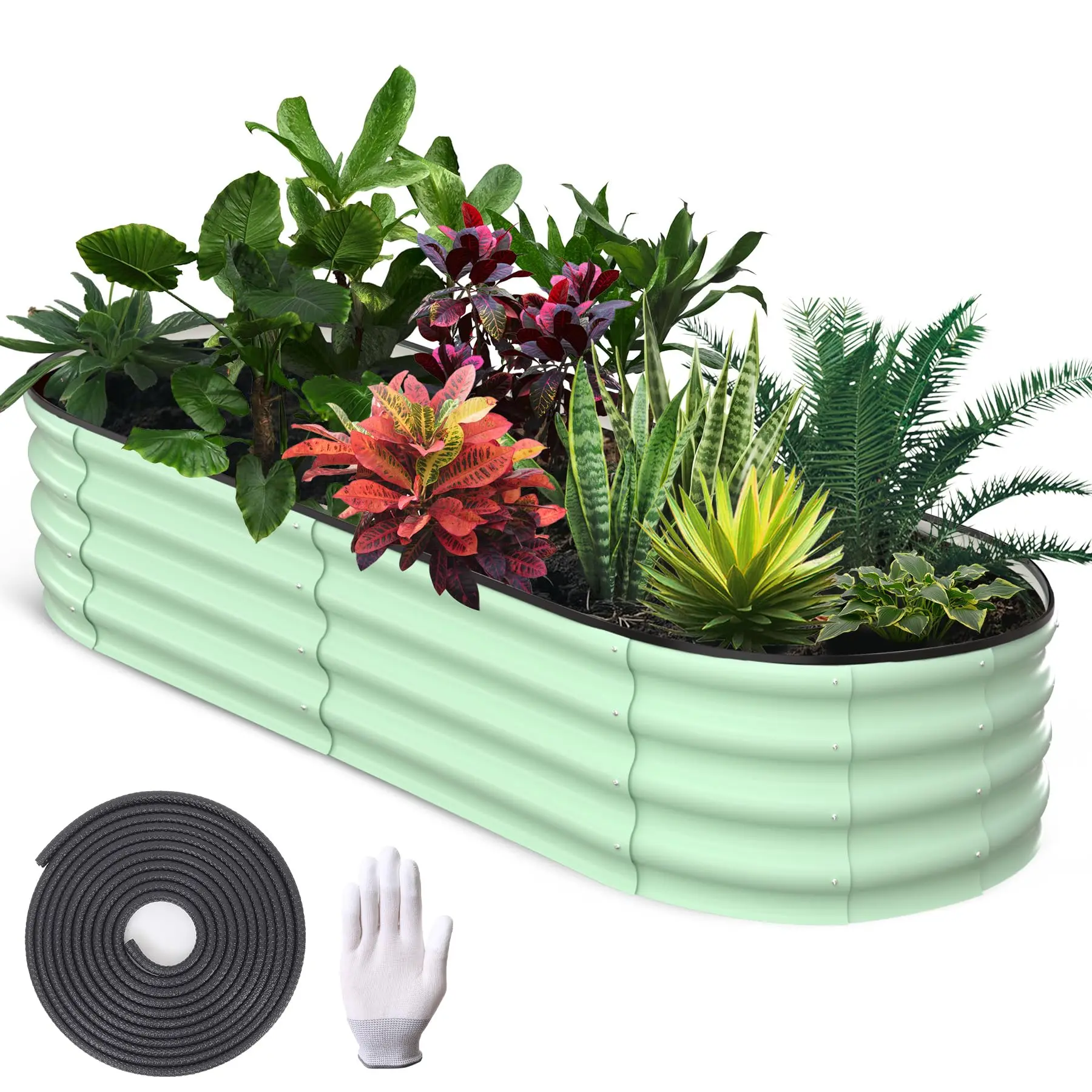 2-Pack Raised Garden Beds – Galvanized Metal Planter Boxes for Outdoor Gardening, Round 3x3x1FT & 2x2x1FT, Open-Bottom Design for Vegetables, Flowers, Herbs – Weather Resistant – Dark Grey & White.