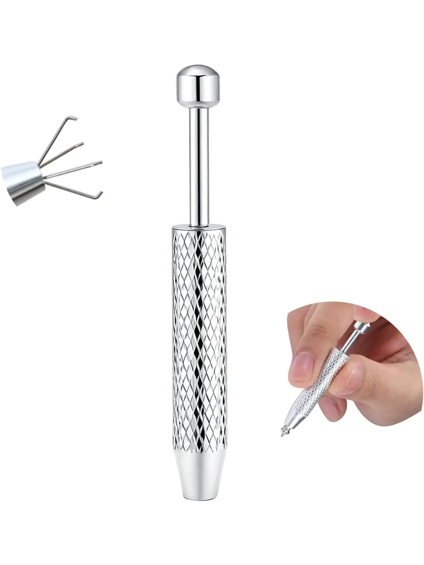 Piercing Taper Ball Grabber Tool for Changing Jewelry - 14G 16G 18G 20G Stainless Steel Flat Back Earrings Applicator Tool Threadless Insertion Pin Thread Body Piercing Kit for Ear Nose Lip