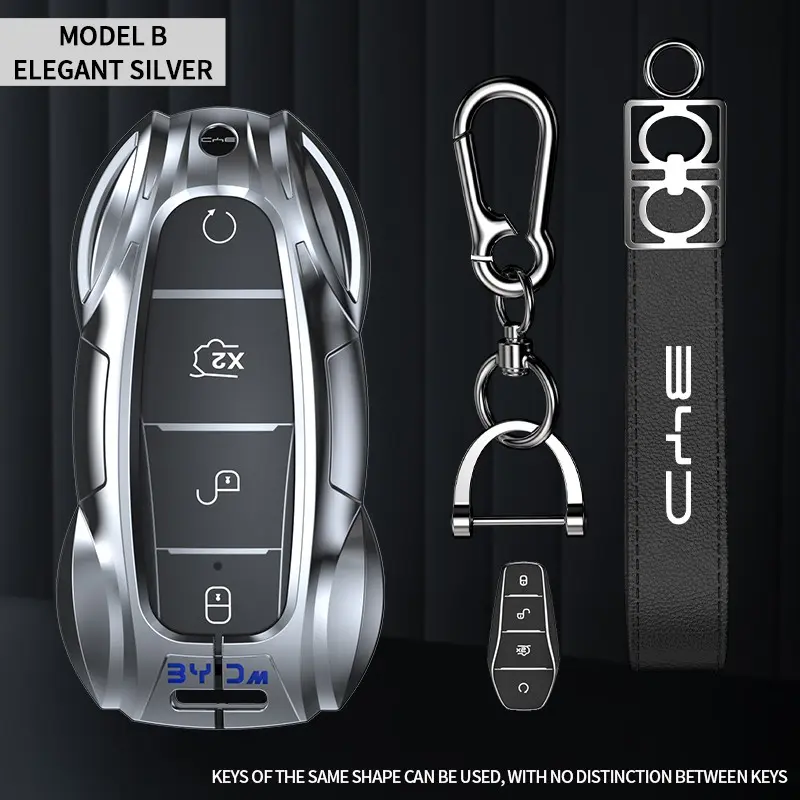 Metal Car Key Cover for Byd Song Plus Han Tang Seal Qin Plus, Stylish Remote Control Protector, Cool Sports Car Design, Keychain Accessory