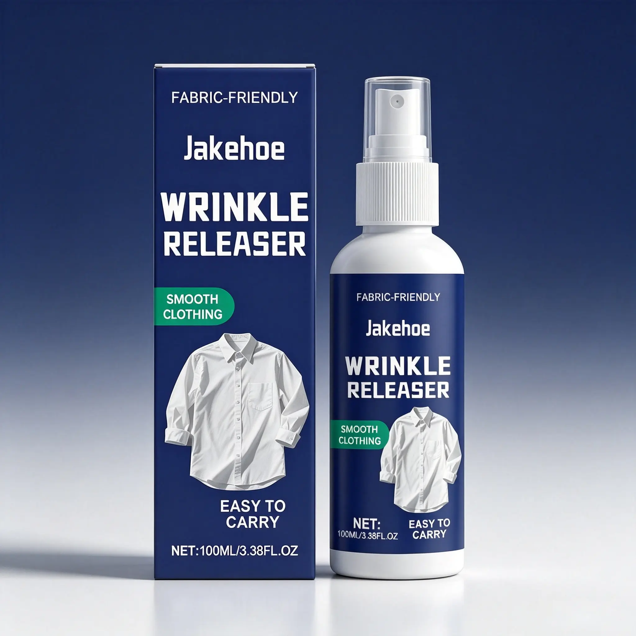 Fabric-Friendly Cloth Wrinkle Remover Spray (100ML), No Iron Quick Flatening, Smooth Clothes, Suitable for Various Fabrics, Portable Clothing Care, Essential for Travel