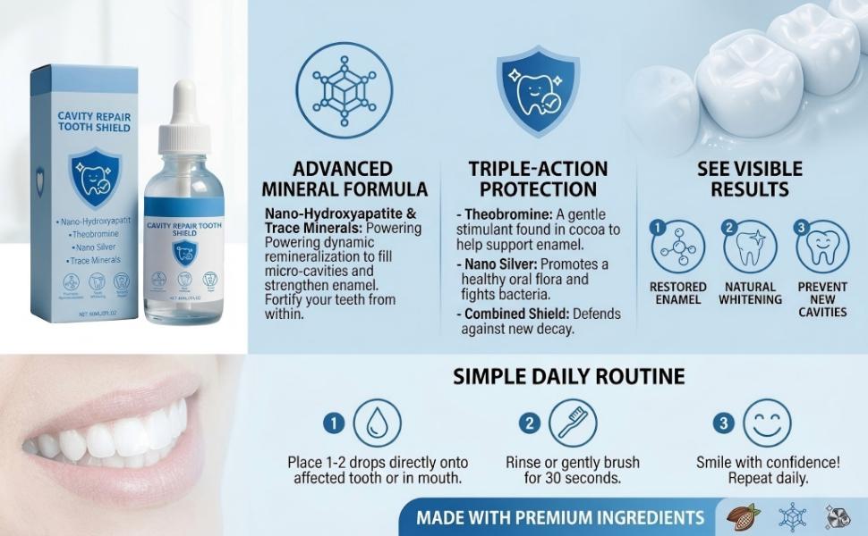 1pcs Cavity Healing Tooth Armor Liquid |   Enamel Support with Hydroxyapatite |   Helps Whiten Teeth, Soothe Sensitivity