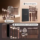 【Black Friday】Maange Makeup Brush Set with Aluminum Handle, Includes Foundation, Powder, Blush, Eyeshadow, Concealer & Highlighter Brushes, Sponge Puff & Storage Box #GLOBAL PICKS