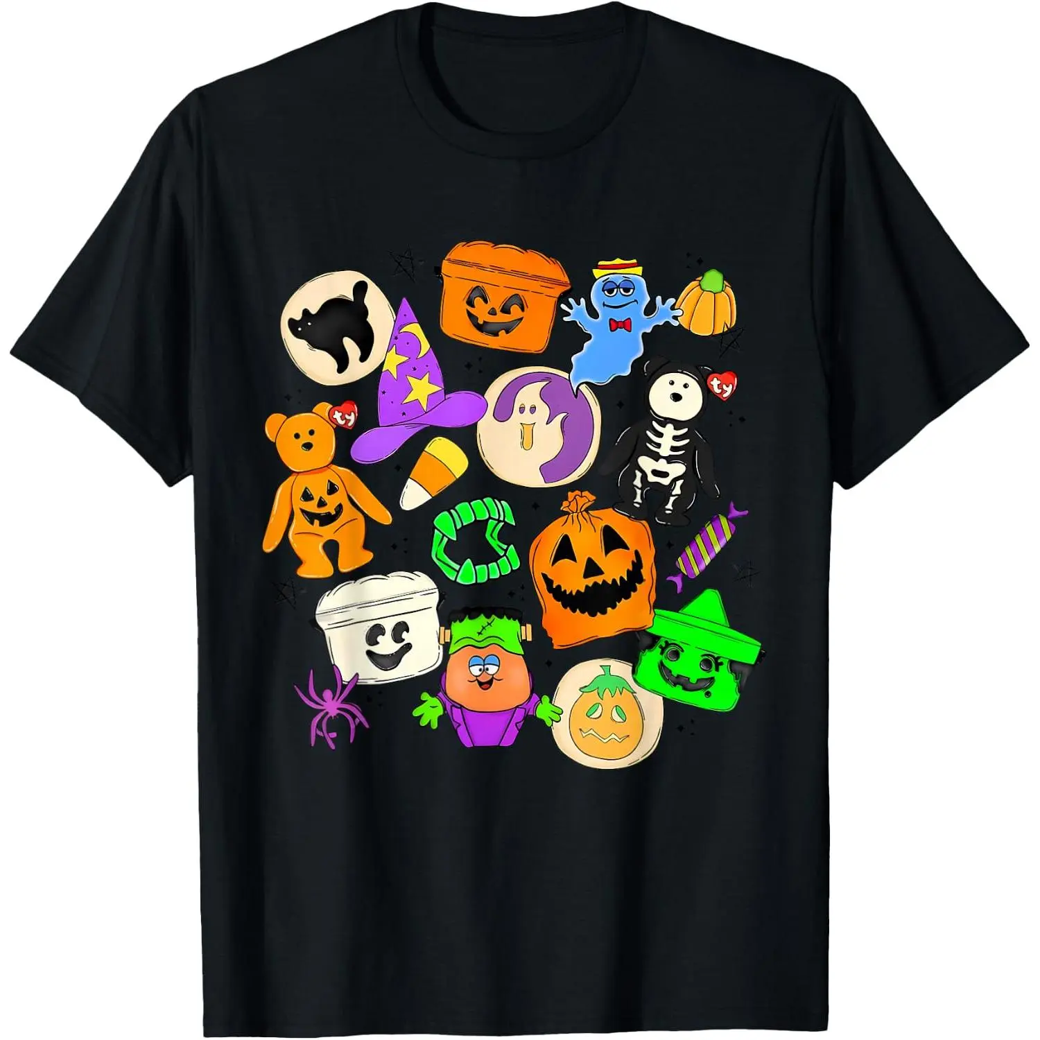 Cute Funny Boo Ghost Vintage 90s Halloween Collage Doodles T-Shirt