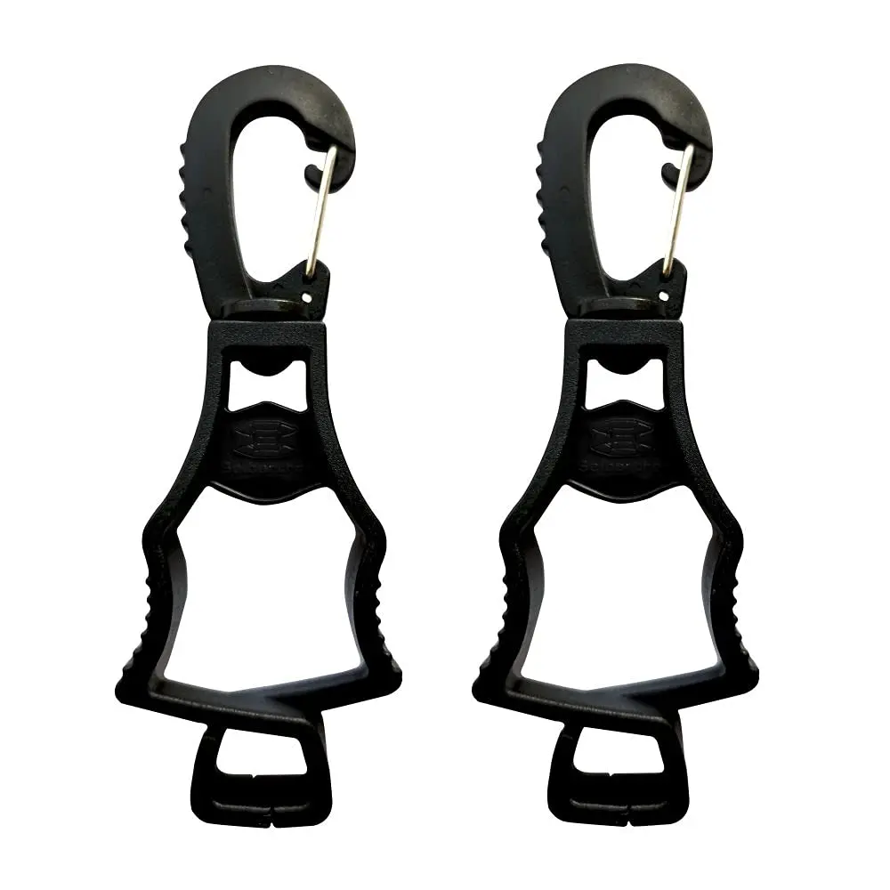 Patented Glove Clips, Work Gloves Grabber Holder Clip to Pants, 2 Pieces Black