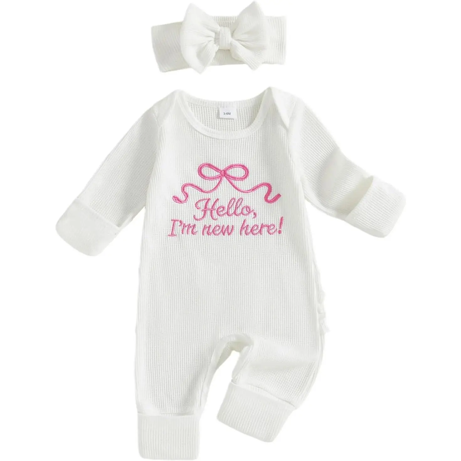 Baby Girl Winter Clothes Newborn Preemie Going Coming Home Outfit Ruffle Mitten Sweater Romper Cute Knit Jumpsuit costume fit cloths