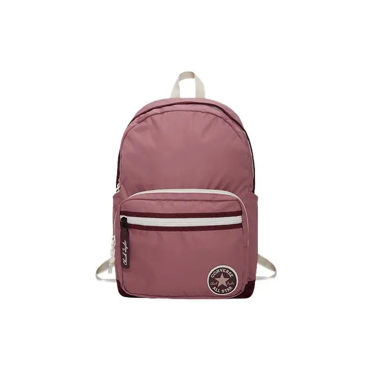 Converse GO 2 Multi-Pocket Polyester Backpack for Men and Women, Casual Style in Blush Pink
