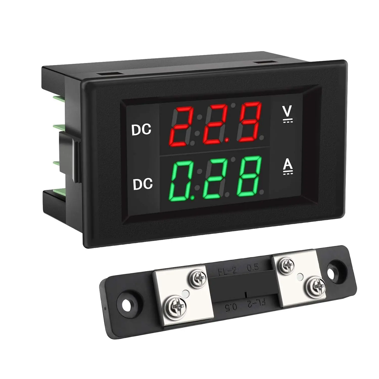 DC 4.5-100V Digital Voltmeter Ammeter Multimeter Panel, 0-50A Amp Volt Current Meter, LED Display Voltage Gauge for Automotive Motor BatteryGift