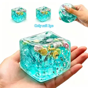 3D Ocean Shell Stress Relief Toy, Infinite Squeeze Fidget Cube, Soft Squishy Sensory Fidgets, Fun Gift for Christmas, Parties, Birthdays, School Rewards