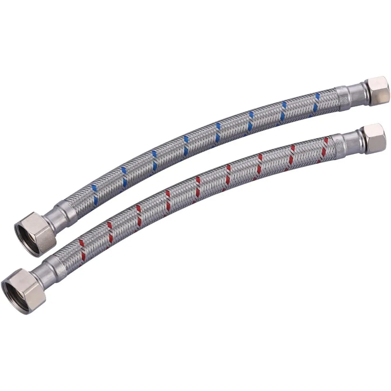 9-Inch Faucet  Lines, 3/8" COMP x 1/2" FIP Toilet Water  Line | 2 count Braided Stainless Steel Flexible Faucet Hose, Leak-Resistant Sink Hose for Kitchen Bathroom Faucet Sink, cUPC Certified