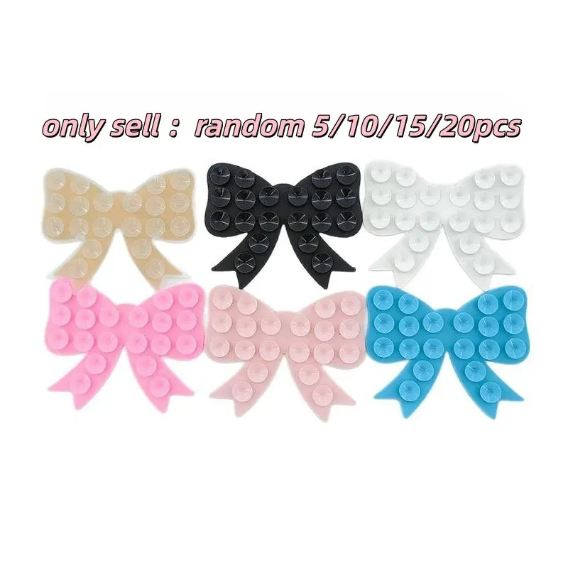 5/10/15/20pcs Bow-Shaped Silicone Suction Cups, Phone Suction Mount, Strong Adhesion for Phones and Tablets, Anti-Slip Adhesive, Single-Sided Design, Stand