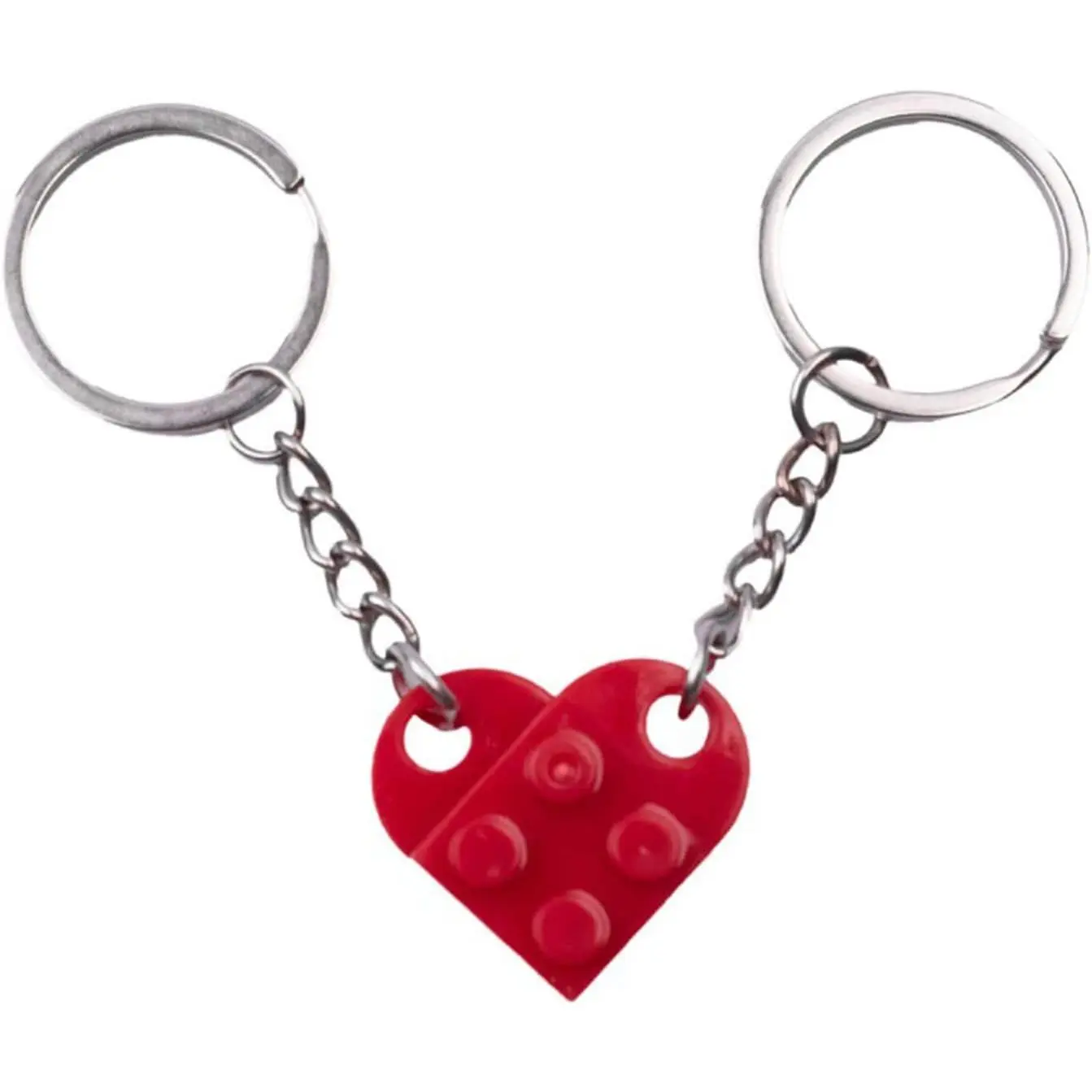 Heart Keychains Matching Brick  for Couples  Heart Building Block  for Boyfriend Girlfriend