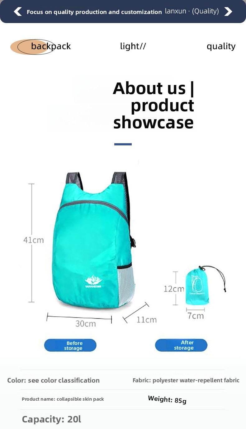 Foldable waterproof bag, sports backpack, sports backpack suitable for outdoor sports, cycling, camping, travel