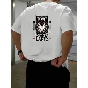 Dart Print Element New Men'S T-Shirt, Loose And Versatile, Breathable, Slimming, Fashionable, Casual And Handsome Short Sleeves/Comfortable Trend/High Street//Unique Design Print [Print Design – Not Textured], Plus Size