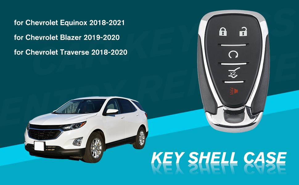 Key Fob Cover Shell Case Replacement 5 Buttons Key Fob Remote Control Shell Case - Compatible for Chevrolet Equinox 2018-2021 for Chevrolet Blazer 2019-2020 - Replace Part M3N-40821302 HYQ4AA