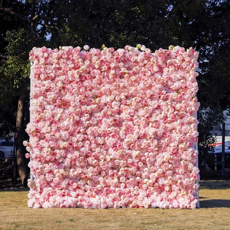 Flower Wall Background, Realistic Flower Wall, Wedding Decoration Outdoor, Valentine's Day Setup, Live Stream Backdrop, Bouquet Plant Wall