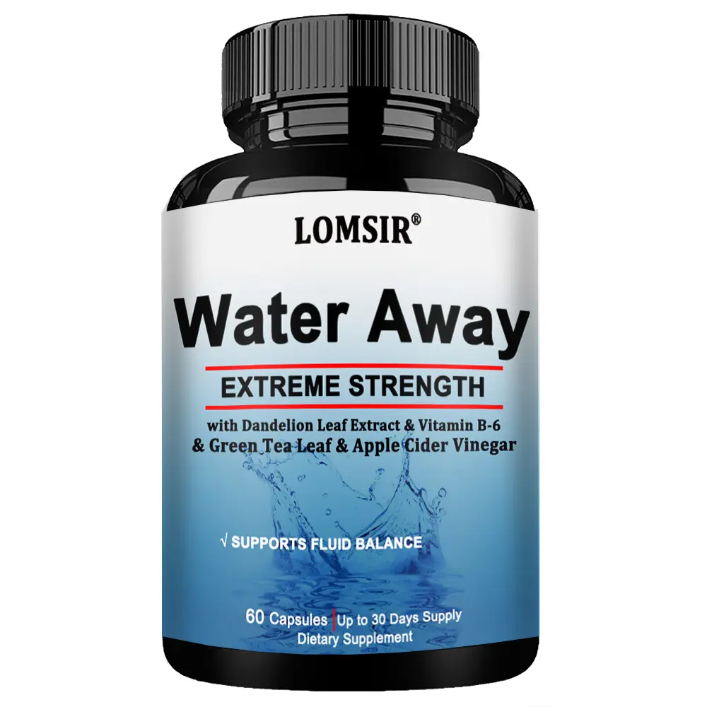 Water Away Capsules - Fluid Retention Supplement with Dandelion Leaf Extract & Green Tea for Women & Men - 60 Capsules
