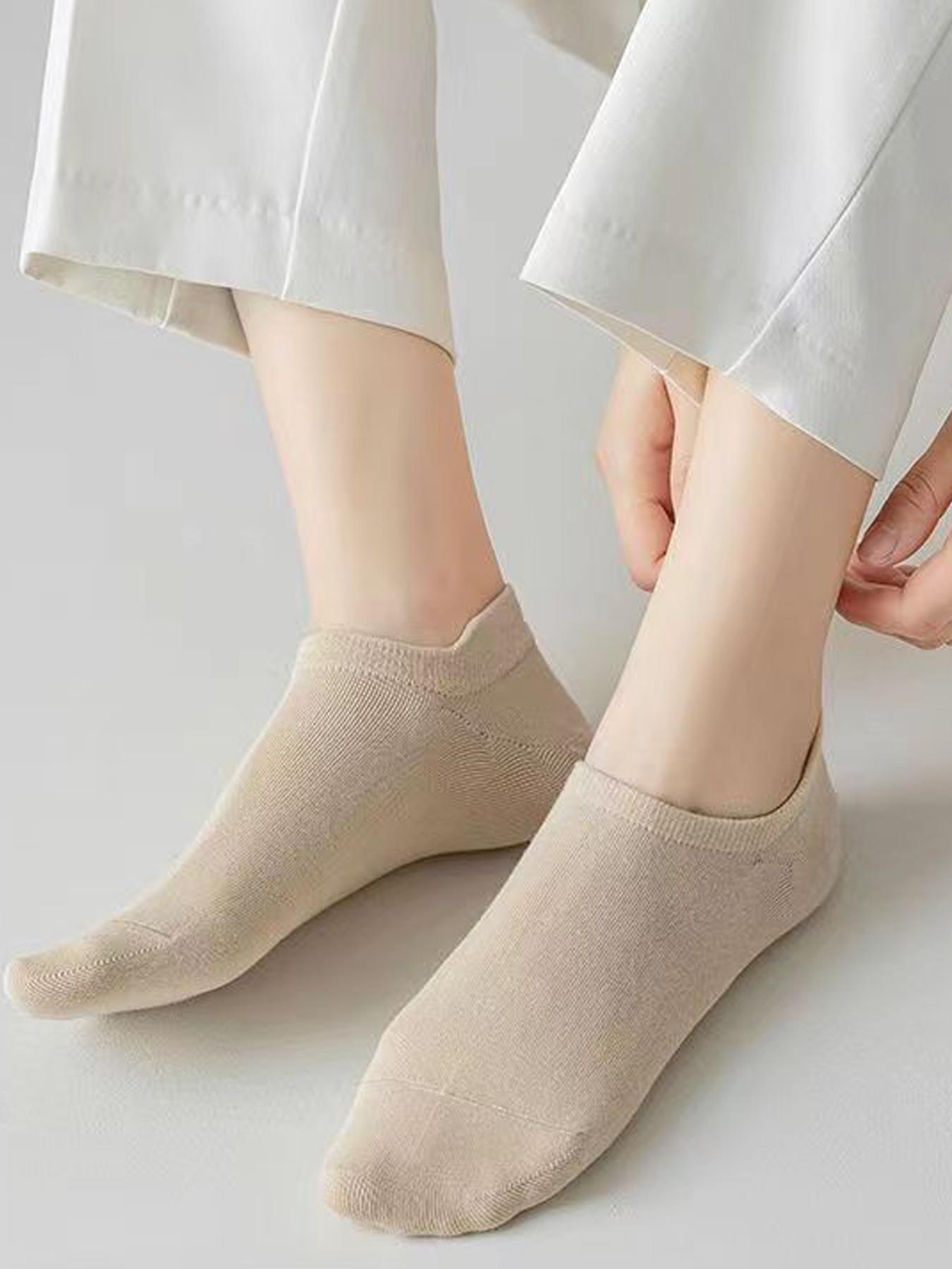 Women's Solid Color Low Cut Socks, Casual Comfy Breathable Socks for Daily Wear, Multipack Knit Socks for All Seasons