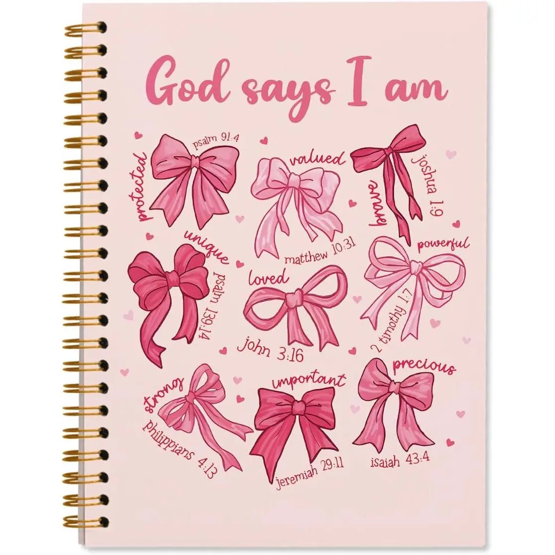 Bow  Notebook Journal for Women Teen Girls, Christian Prayer Notebook Church Journal  Notebooks for Women Girls Gifts, 5.5x8.3