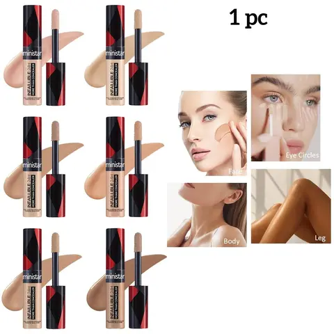 1PC concealer liquid foundation Waterproof Sweat proof Refreshing Non greasy Long lasting Makeup Effect 24 hours flawless natural makeup Face Makeup Cosmetic