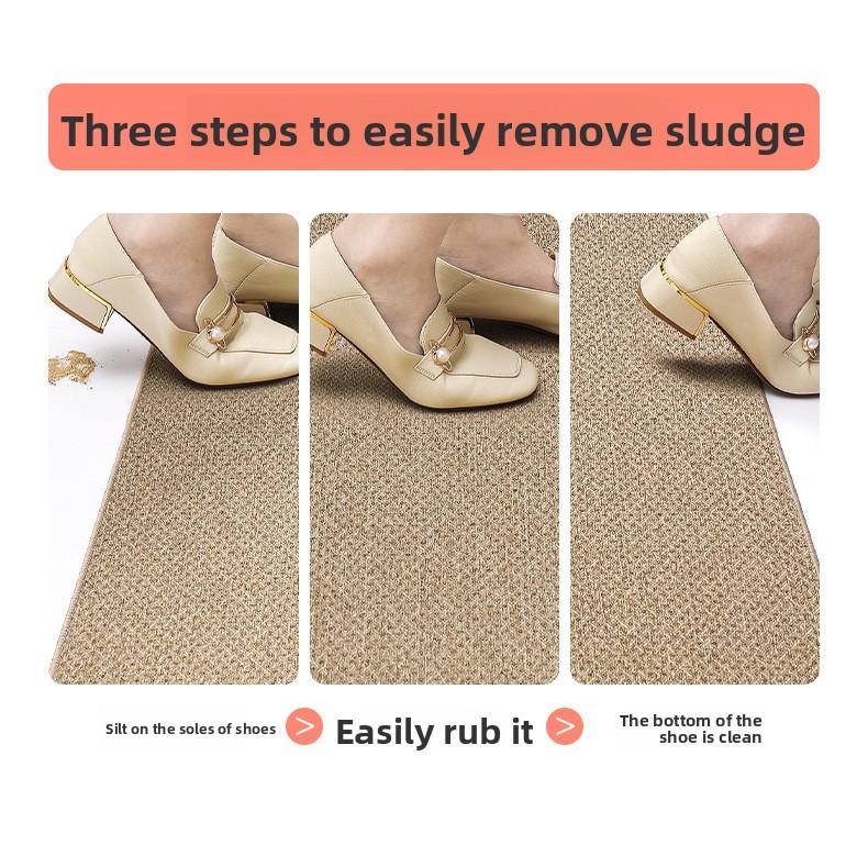 Simple Polyester Entry Doormat, Dust & Sand Scraper, Easy to Clean, Non-Slip Rubber Backed Floor Mat for Entrance