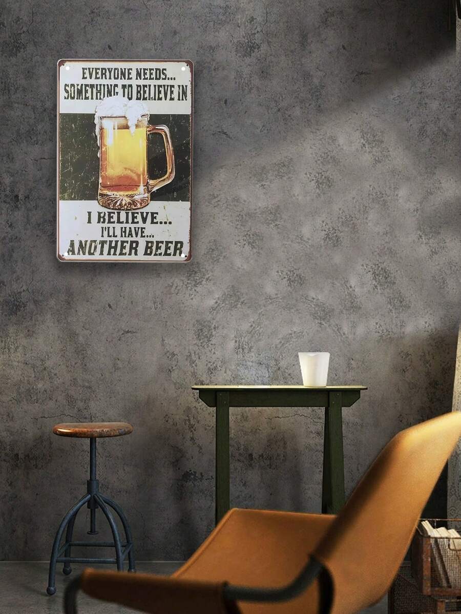 Funny Metal Sign – "Another Beer" – Vintage Bar Cafe Tin Sign – Wall Decor for Home, Bar, Basement, Wine Cellar, and Underground Cave – 8x12 Inch Decorative Plaque