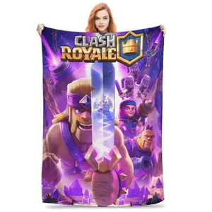 Clash Royale Game Super Soft Flannel Blanket Kids Plush Throw Street Trend Bedspread Sofa Cover Dream Weave Home Gamer Room Decor Dorm Essentials Summer Gift Idea