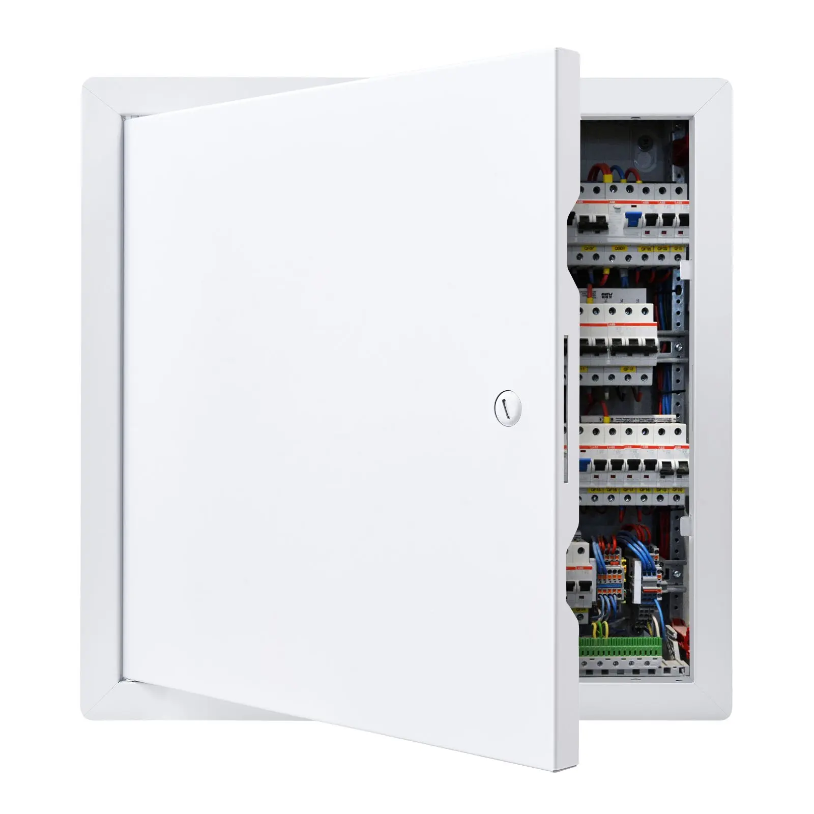 【Summerfinds】VEVOR 13.3" Square Galvanized Steel Drywall Access Panel, Hinge Handle with Screwdriver Latch, 12.4x12.4in Cutout Size, 1:1 Paper Template, Easy-Install User-Friendly Design, Fine Matte Finish, Rust Resistant for Ceiling Panels, Drywall Walls