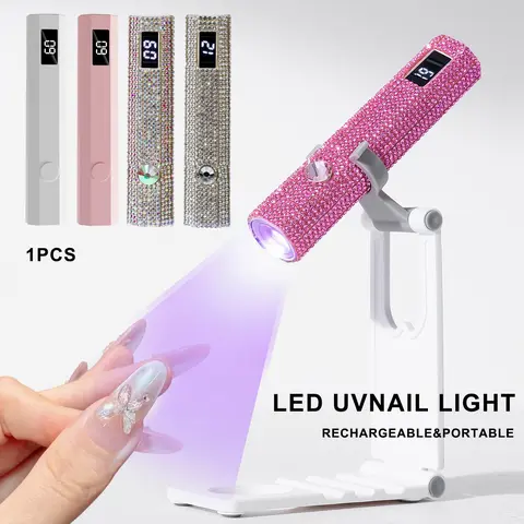 Portable Gel Nail Dryer Lamp, Rechargeable, UV LED Nail Light with Timer, Digital Display, Manicure Tool for Home & Salon Use, Nail Lamp Cured, Led Nail Lamp For Gel Polish, Nails Dryer