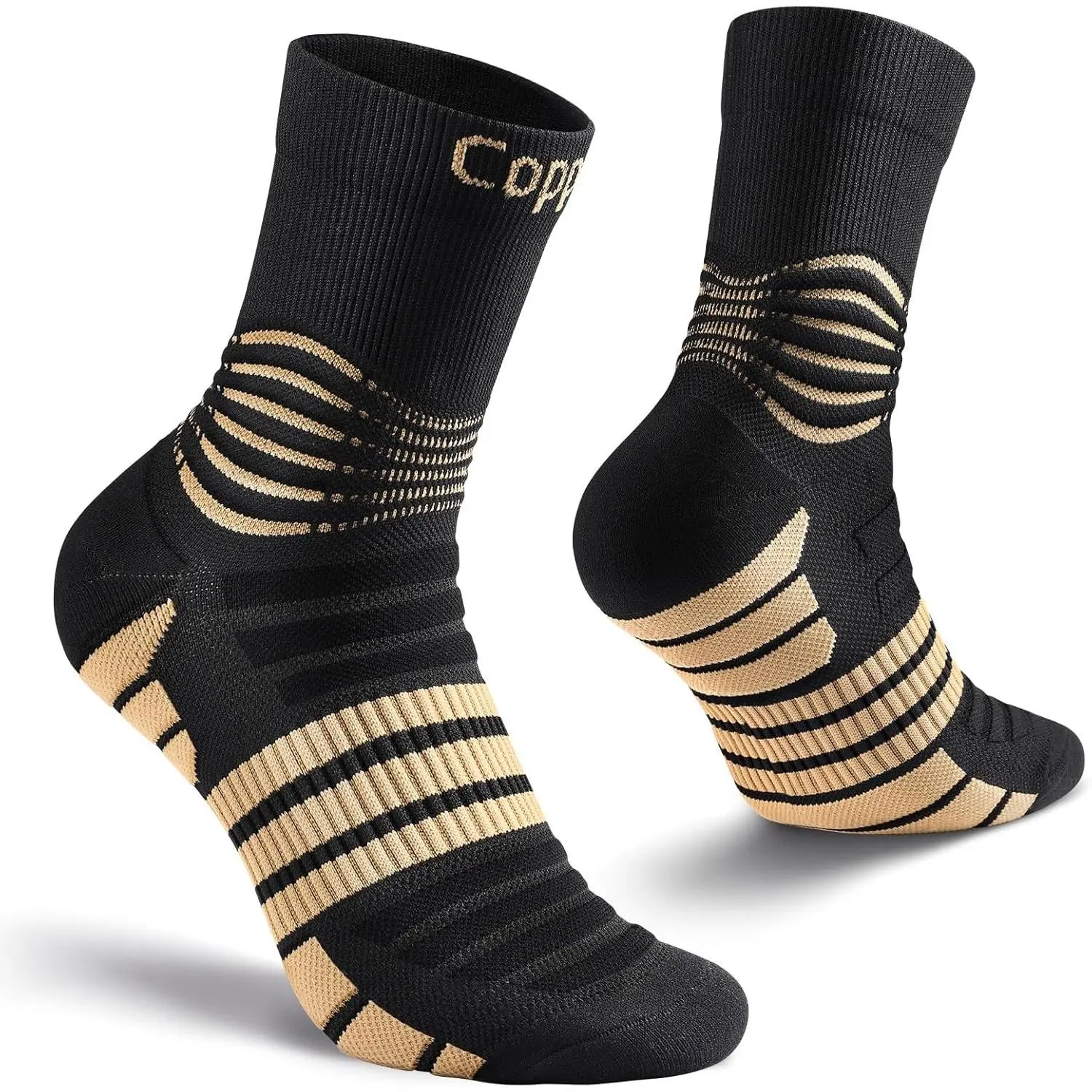 Professional Compression Socks for Men & Women, 20-30 mmHg Circulation Support, Copper Infused Fiber, Medical Ankle Socks for Pain Relief, Swelling, Neuropathy, Nurses, Travel, Pregnancy, Flight, Daily WearGift