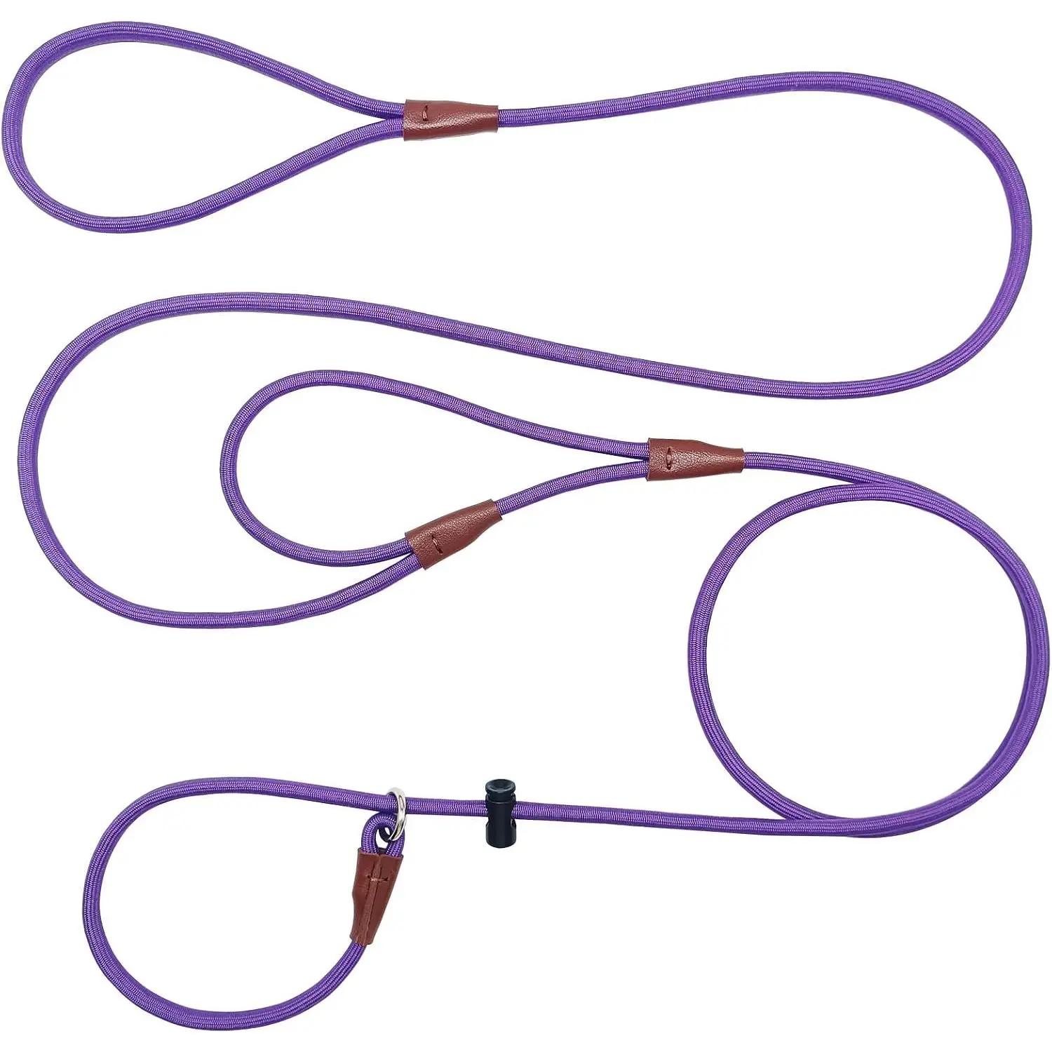 8ft Double Handle Slip Lead  Leash 1/4" Nylon  Lead | No-Pull  Leash with Traffic Handle Small Medium  Puppies Walking