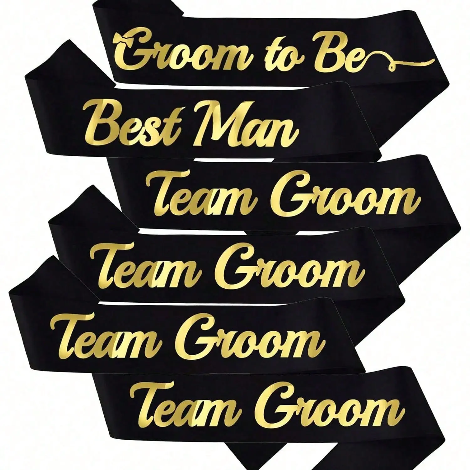 Black Groom Squad Sashes, Groomsmen Shoulder Sash for Bachelor Stag Party, Engagement Wedding Party Favor Decor Supplies for Groom Team