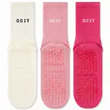 3pairs Simple Solid Color Yoga Socks Fashionable, Comfortable, Breathable Polyester Socks, Non slip, Rest Letter Printed Casual Socks Suitable for Women's Daily Sports and Fitness Wear